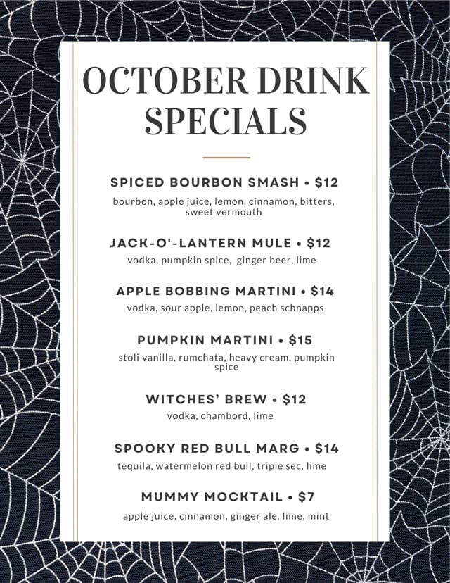 October Drink Specials