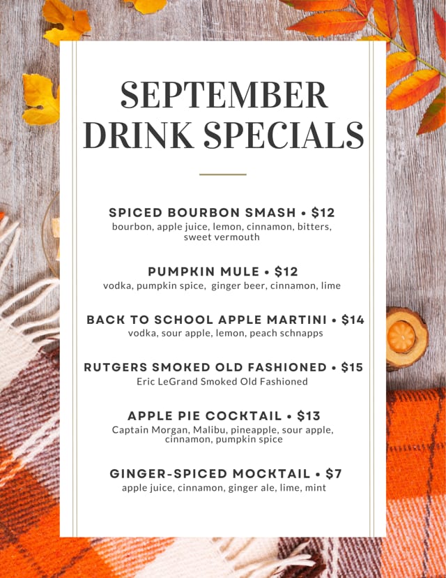 September Drink Specials