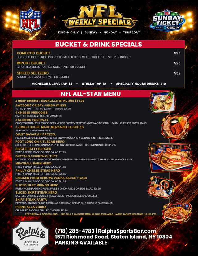 NFL Weekly Specials