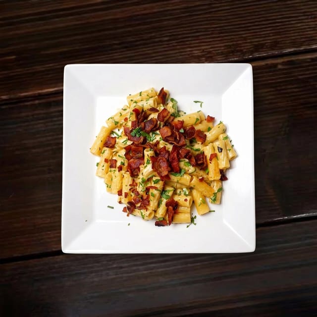 Rigatoni Carbonara.